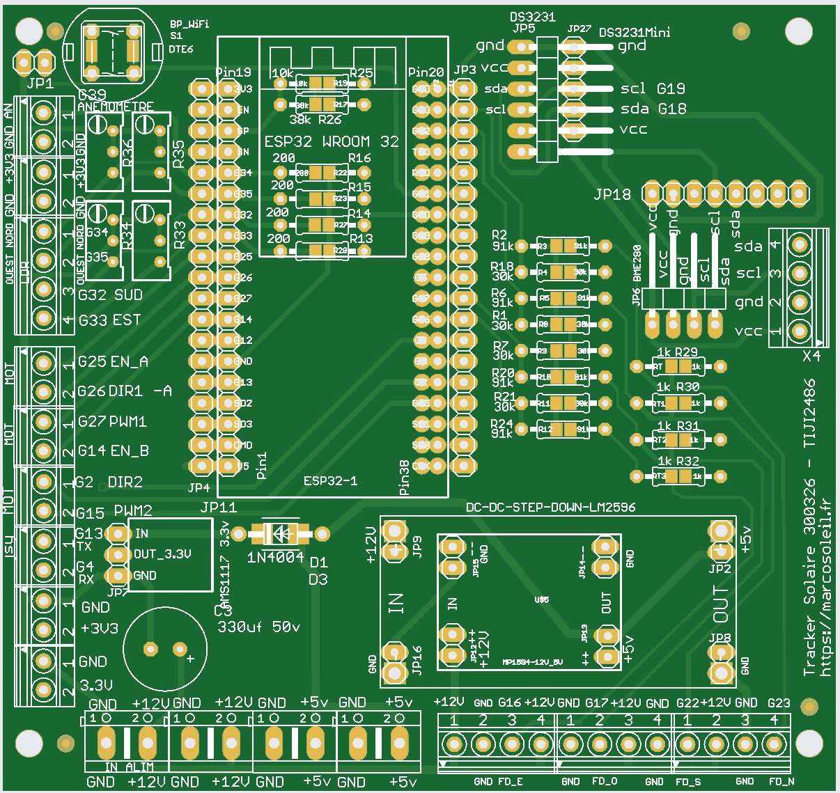 PCB Traqueur Solaire Flore Solaris – V10