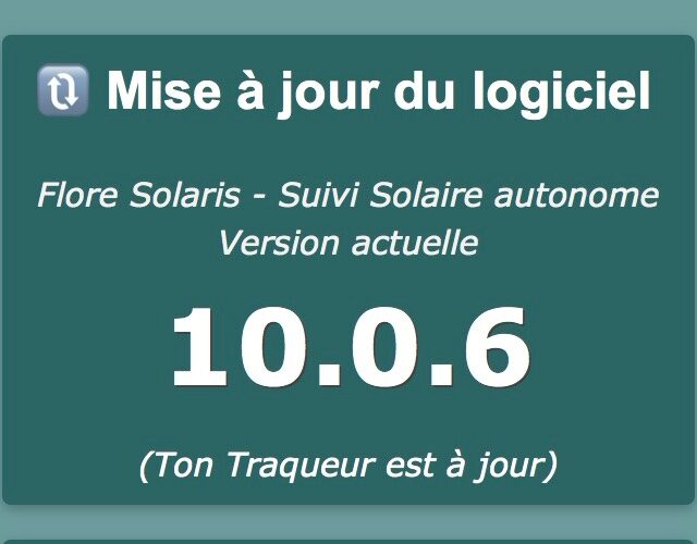 Traqueur Solaire V10 – Première installation